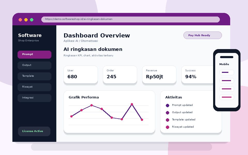 Screenshot utama AI ringkasan dokumen