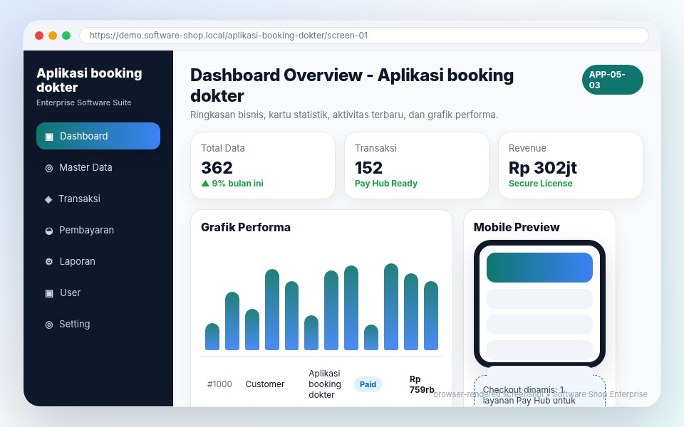 Screenshot Aplikasi booking dokter