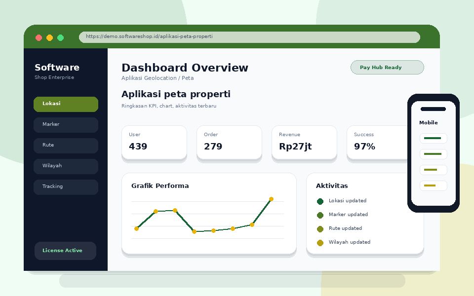 Screenshot utama Aplikasi peta properti