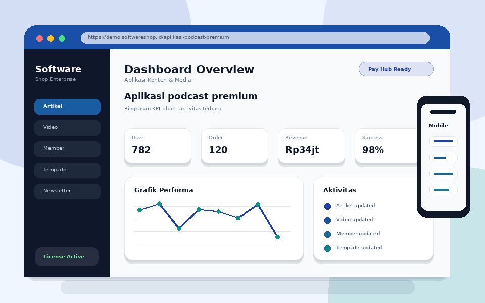 Screenshot utama Aplikasi podcast premium